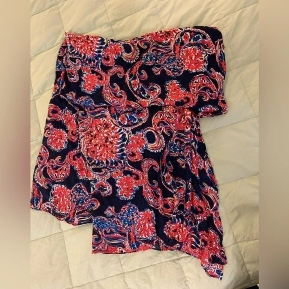 Lilly Pulitzer oversized wrap shawl scarf in navy and pink Resort collec…